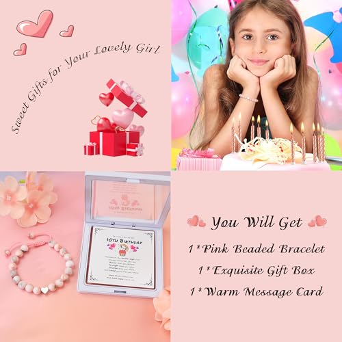 Image of Sereney Birthday Gifts for Girls, Beaded Bracelets as 1 /2 1 2 3 4 5 6 7 8 9 10 11 12 13 14 15 16 Year Old Birthday Gift, Adjustable Cross /Pearl Bracelet as Happy Birthday Gifts for Daughter