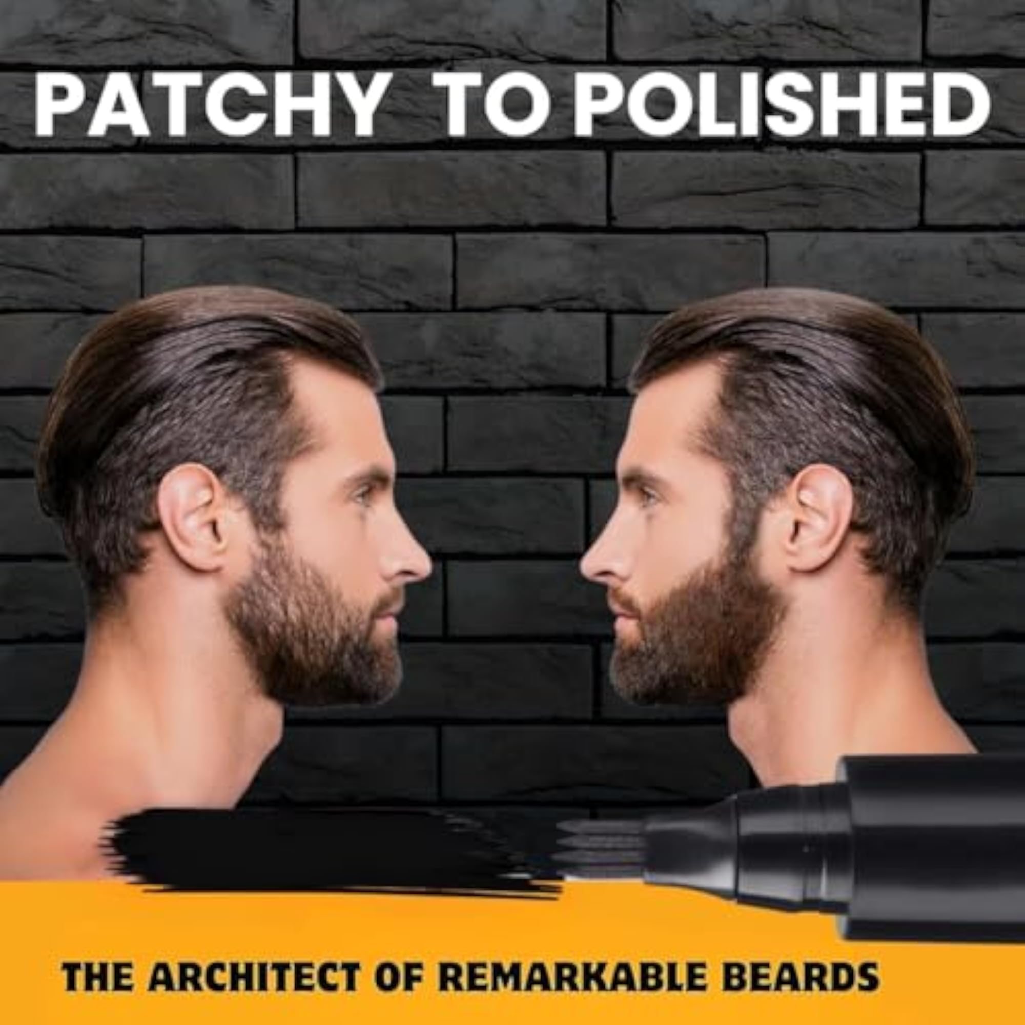 Beard Pencil Filler for Men, Waterproof Styling Pen with Brush