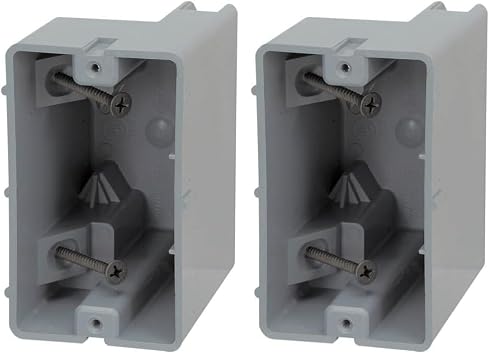 Southwire Device Box, 1 Gang, 22.5/Cu | Depth Adjustable | Heavy Duty 42lb | Gray | Pack of 2