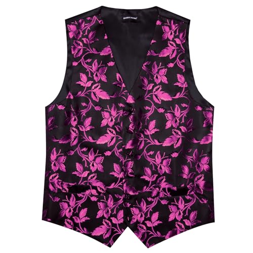 Image of Barry.Wang Formal Men Flower Vest Paisley Jacquard Silk Ties Suit Waistcoat Set Wedding 5PCS