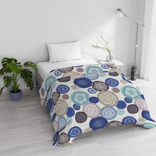 Trapunta Invernale Imbottita Letto Singolo 160x245cm DoubleFace BASIC fantasia MURRINE, Made in Italy - Piumino Reversibile in morbida Microfibra 200gr/mq - Piumone Lavabile in Lavatrice