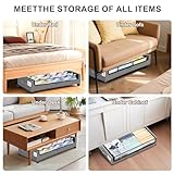 Utoimain 2-Pack Under Bed Storage Box with Lid and Wheels, Under the Bed Storage Containers with Clear Lids & Label, 48L Rolling Under-bed Drawers for Clothes, Blankets, Shoes, Toy - Image 7