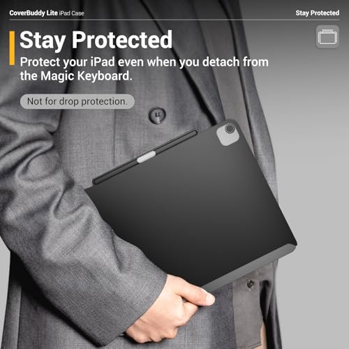 Image of MAGEASY CoverBuddy Lite for M3 /M2 iPad Air 11 inch (2024-2025) - iPad Air Case Compatible with Magic Keyboard, with Apple Pencil Pro Pencil Holder - Black