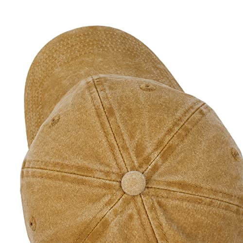 Image of HH HOFNEN Baseball Cap Washed Cotton Unstructured Vintage Hat for Men Women | Unisex Sports Ball Caps Sun Protection Adjustable Outdoor Curved-Brim Dad Hat Classic Plain Cap