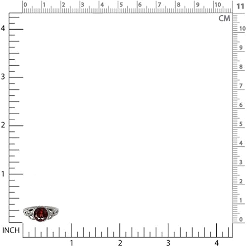 Miniatura 2 de Silvershake Anillo redondo de plata de ley 925 de 0.315in con diseño de triquetra de triquetra