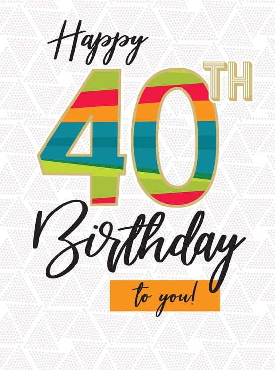 Large 40th Birthday Card Age 40 - A4 Size - Regal Publishing