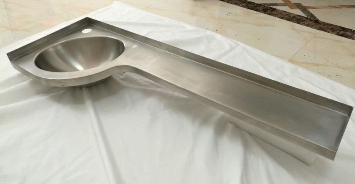 JZ Marine RV Stainless Steel Hand Wash Basin Corner Sink 900x305x130mm GR-598L