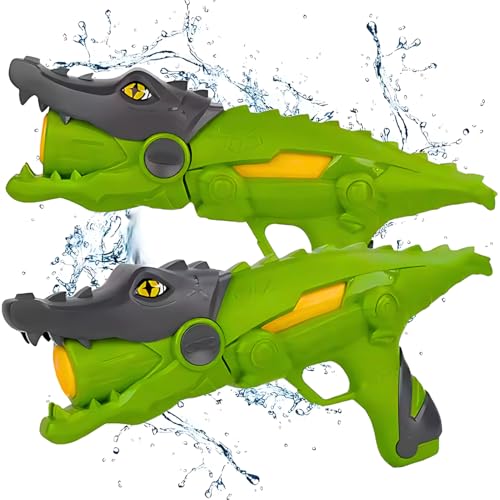 Image of Storio Holi Pichkari Water Gun Toy for Kids Super Power Water Cannon Crocodile-Shaped Water Blaster Pump-Action Water Gun for Summer Games