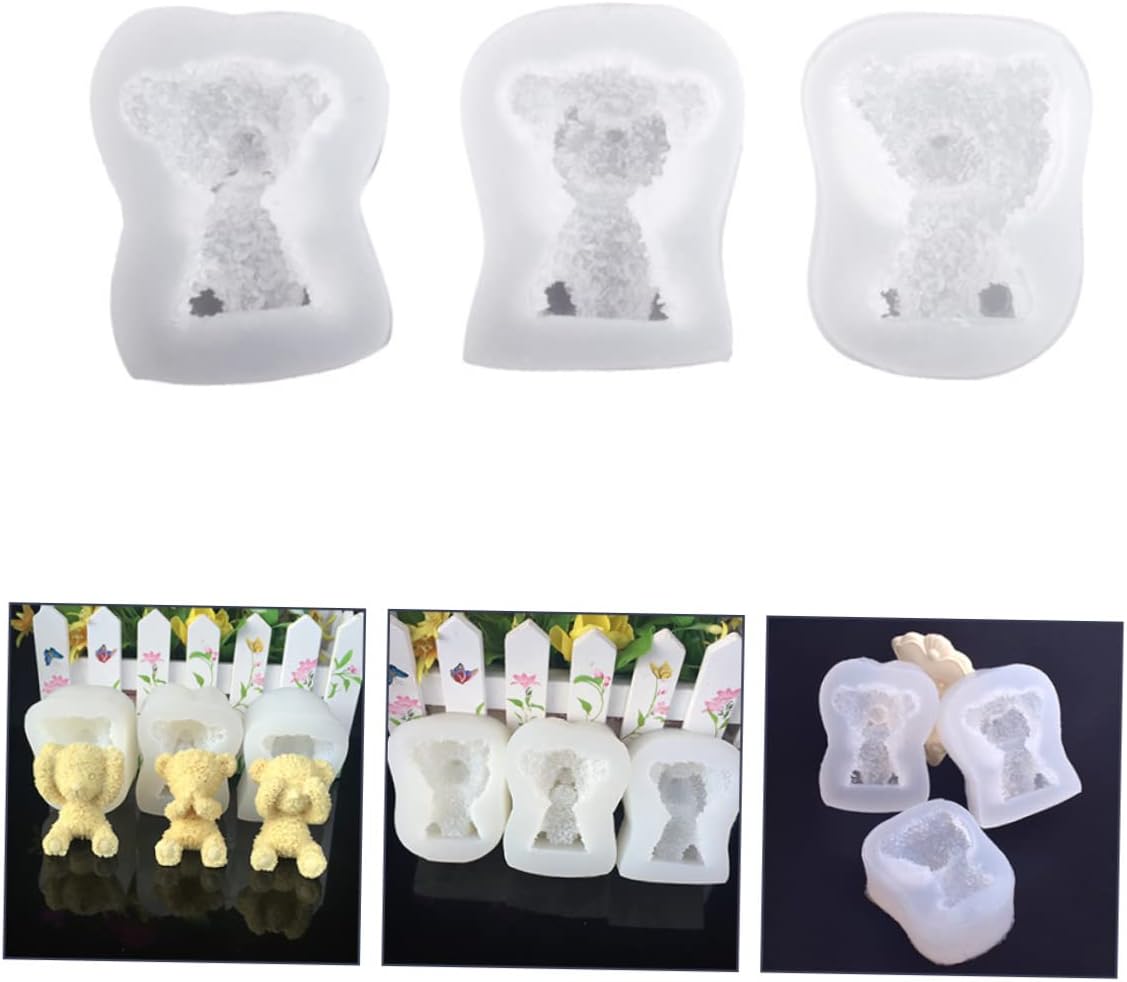 3pcs Adorable Bear Shape Baking Molds Cake Making Molds for Creative Baking Easy to Use Clean for Desserts Jelly and Pudding