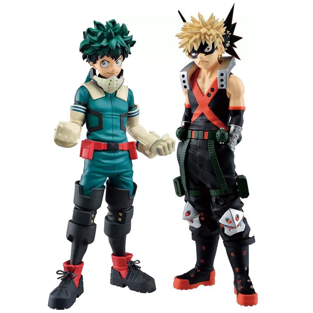Xinchangda 2PCS Midoriya Izuku and Bakugou Katsuki Figure Statue 16.5cm Anime Standing Model MHA Fighting Figure PVC Collectibles Decorations Gifts