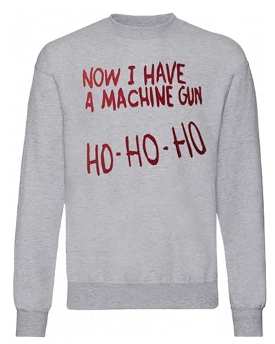 Matrice de pull unisexe « Now I Have a Machine Gun Ho Ho Ho Ho Ho » Gris - Gris - L