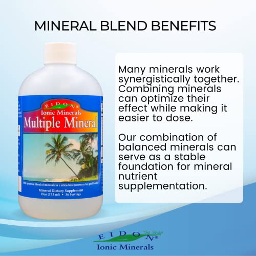 Eidon Multiple Minerals Supplement - Minerals For Water, Liquid Vitamins, All-Natural, Bioavailable, Ionic, Vegan, Gluten-Free, No Additives Or Preservatives - 18 Ounce Bottle #TOP3