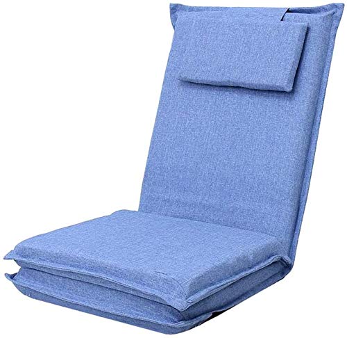 HOMRanger Lazy Sofa Bed Folding Adjustable Foot Chair Game Sofa with Pillow Back Tatami Reclining Co