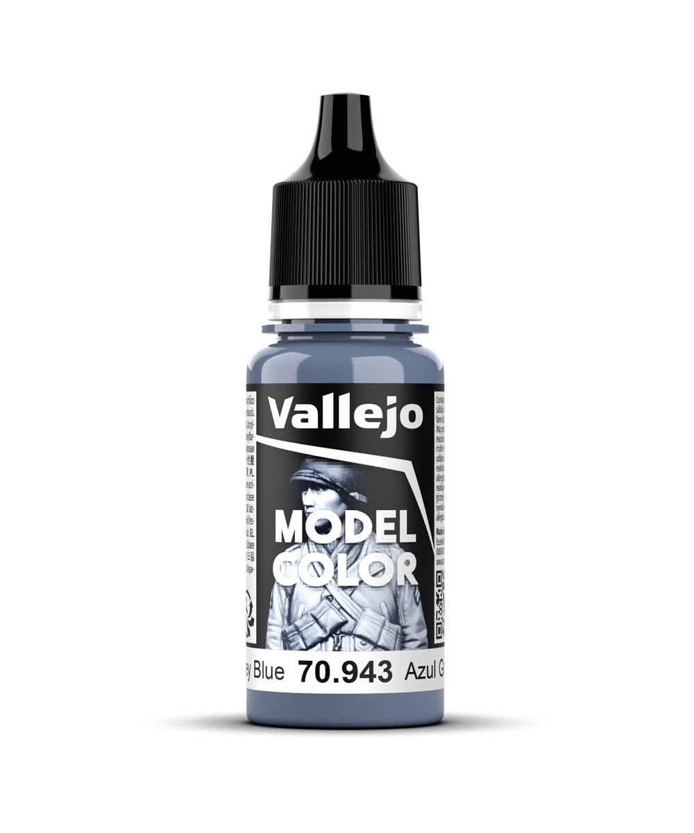 Vallejo Model Color Grey Blue Acrylic 17ml/0.57 fl oz Dropper Bottle - 70.943