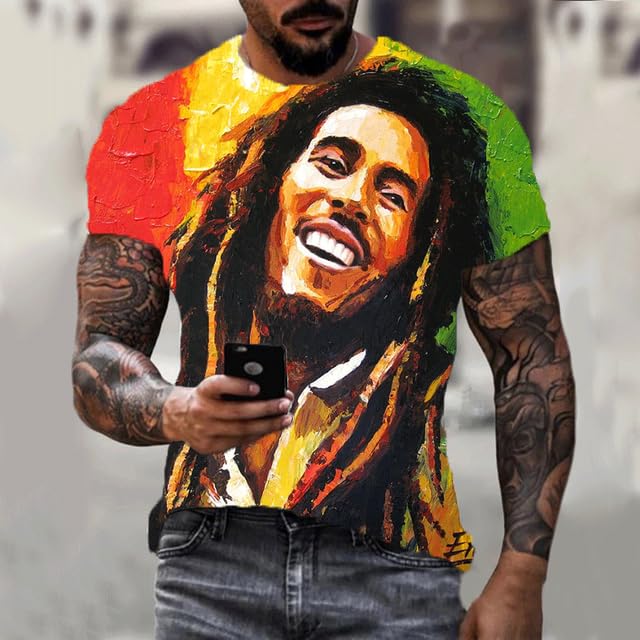Tops & Tees - BOBs Marleyss Reggaes Printed 3D T-shirt Men Women Funny T Shirt Casual Harajukus Style Trendy Streetwear Clothes (ETF5C2211119 XXXL)