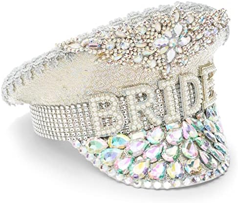 Your Perfect Day Bride Hat - Novelty Bridal Hat with Bling for Bachelorette Parties, Bride Tribes, Weddings and Receptions - One Size Fits All (Silver)