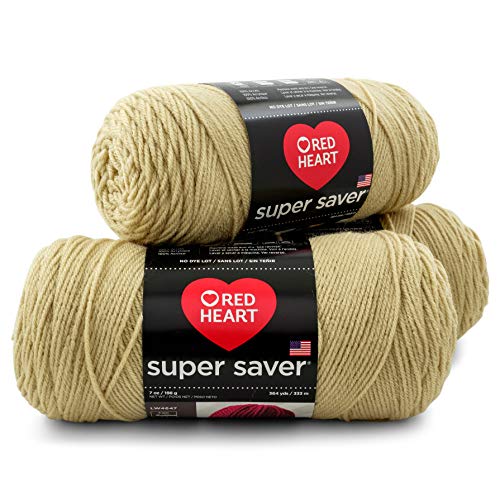 Image of RED HEART Super Saver 3-Pack yarn, BUFF 3 Pack