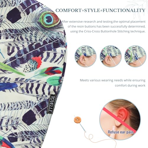 Image of Scrub Caps for Women with Buttons, Classic Surgical Caps
