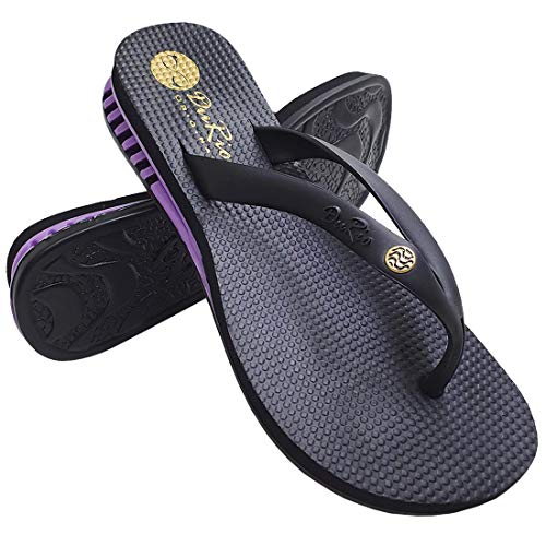 Chinelo DuRio Air Feminino Preto/Roxo - 33/34