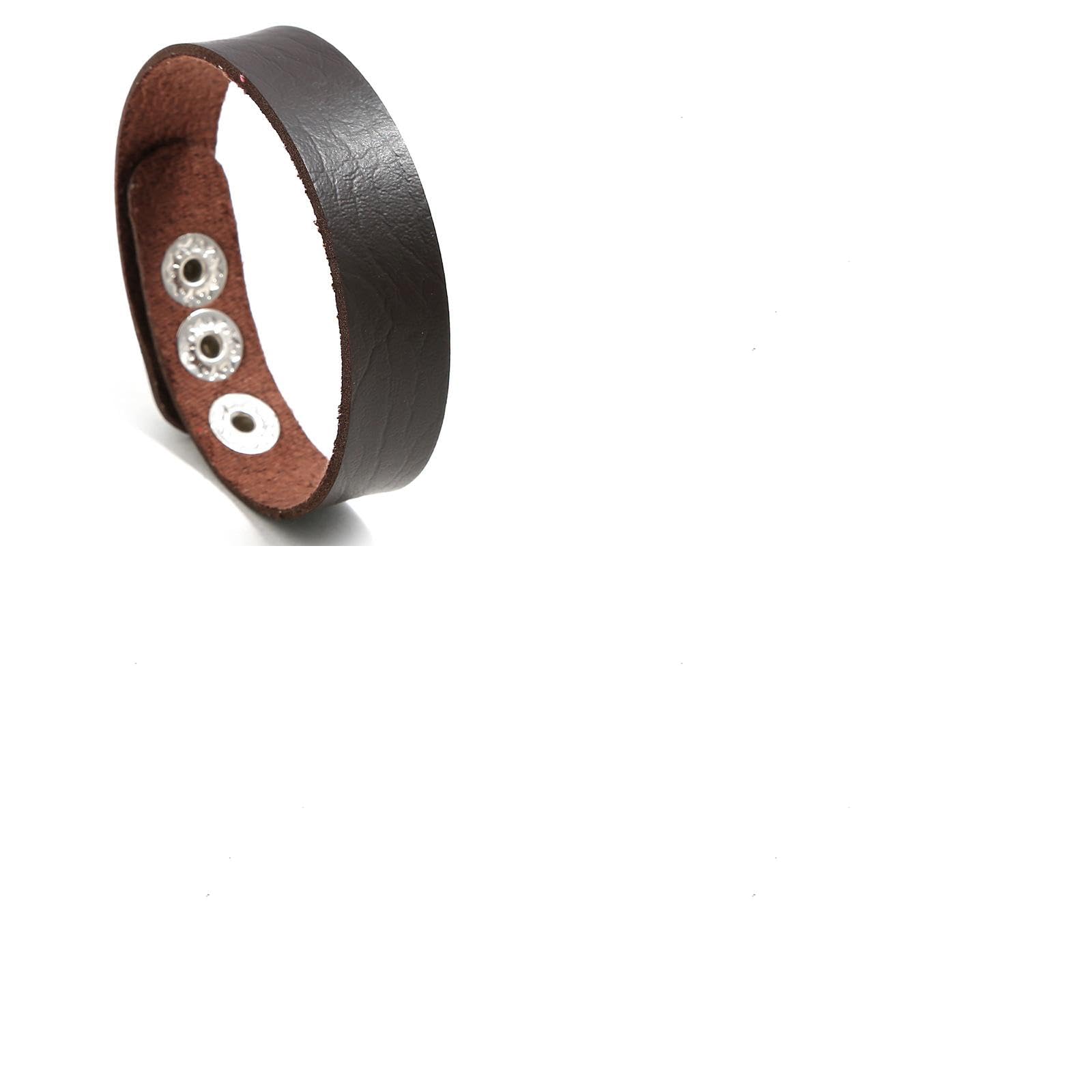 Pulsera Ajustable Lisa de 12cm, de Cuero Sintético Marrón Oscuro, En Blanco, para Hombres Y Mujeres, con Cierre A Presión, para Estampar Y Grabar, para Hacer Joyas Artesanales.