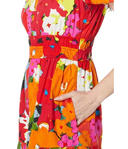 Image of Maggy London Women's Stretch Cotton Poplin Tiered Maxi