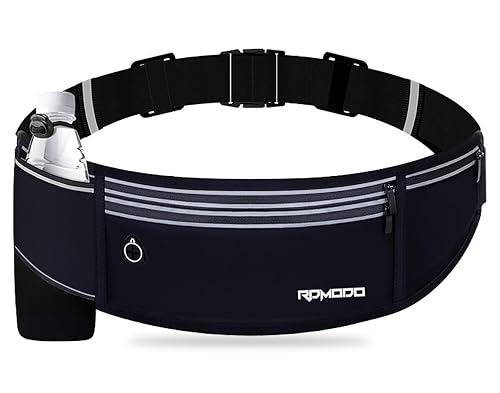 RDMODO Running Belt with Foldable Water Bottle Holder Black