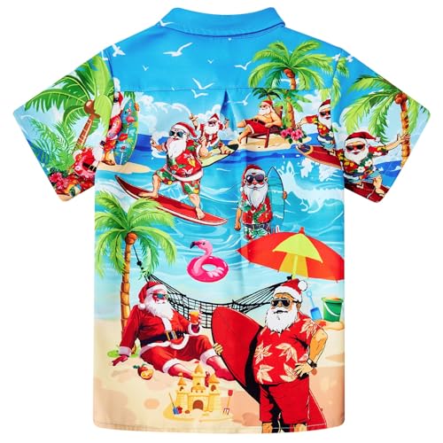 Image of uideazone Boys Novelty Print Short Sleeve Button Down Hawaiian Shirt 5-14Y