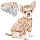 2 Pieces Dog Sweaters for Small Dogs Dog Clothes Female Winter Fleece Puppy Sweaters Warm Pet Outfit for Yorkie, Chihuahua, Bulldog, Dachshund, Pug,XS