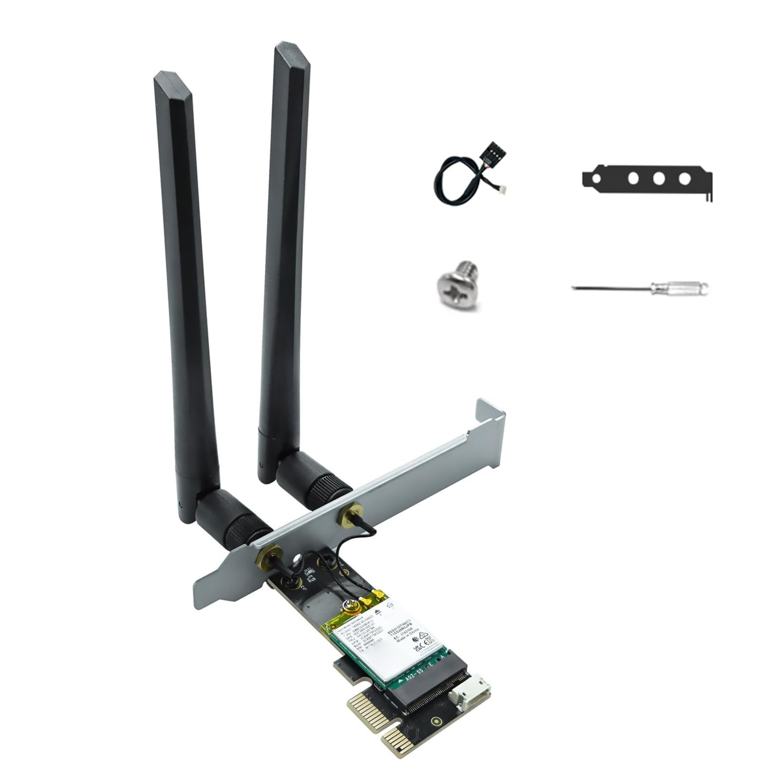 Carte sans fil (WiFi) PCIe WiFi 6E, Bluetooth 5.3, pour puce Intel AX210, Tri-bandes (6 GHz/5,8 GHz/2,4 GHz), pour Win 11/10 64 bits