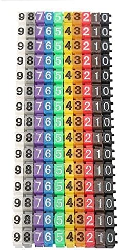 100 Marqueurs De Câble Numérotés 2.5mm² - Étiquettes Fil électrique - Plastique Clipser - Numéros 0-9