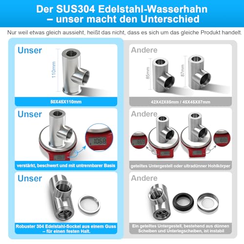 Llizuia Wasserhahn Küche, Hochdruck Küchenarmatur mit Herausziehbarer Brause, Mischbatterie Ausziehbar, Armatur Küchen Spültischarmatur mit 3 Sprühfunktionen, 360°Schwenkbar, Edelstahl