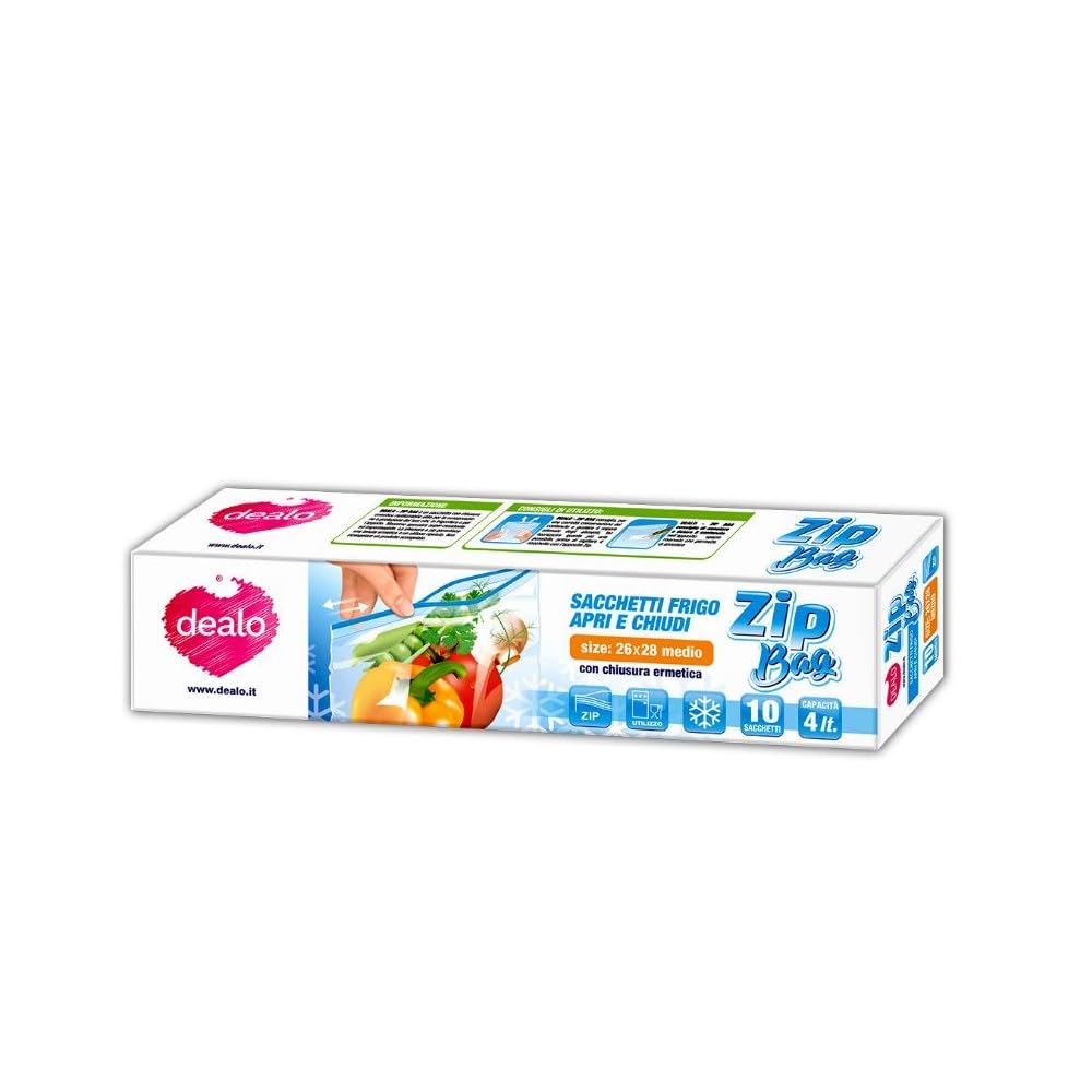 Sacchetti gelo piccoli con zip richiudibile riutilizzabile | 1LT 15pz