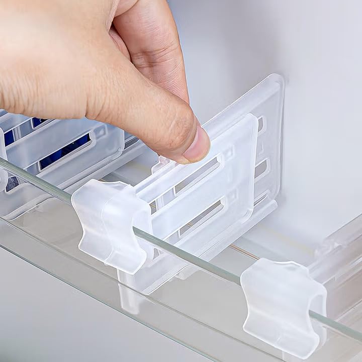 Image of Primechoice Fridge Storage Divider | Adjustable Organiser Rack for Sachets, Seasoning & Sauce Packets | Space Saving Kitchen, Desk & Bathroom Separator (Pack Of 6)