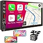 Double Din Car Stereo with Apple Carplay and Android Auto,Car Audio with 7 Inch Touch Screen, Bluetooth 5.0 Car Radio,Backup Camera,Apple Car Play,Subwoofer,AM/FM,Mirror Link