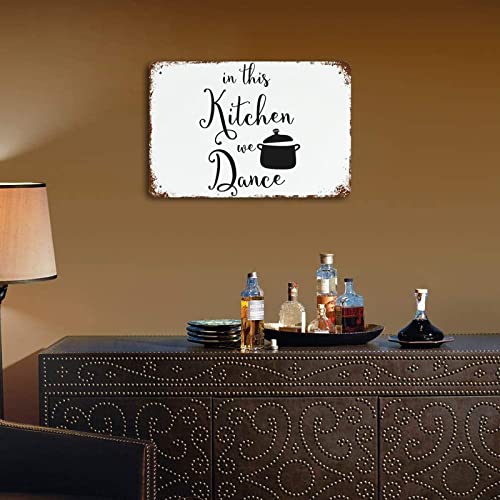 Panneau en aluminium This Kitchen We Dance pour déco de café, plaque 30x45 cm