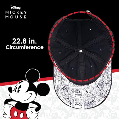 Image of Disney Mickey Mouse Dad Hat, Cotton Adjustable Baseball Cap with Curved Brim