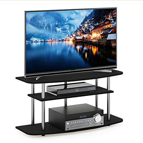Furinno Frans Turn-N-Tube TV Stand for TV Size up to 43 Inch, 3-Tier, Black Oak by Furinno - Used condition - US$19.39