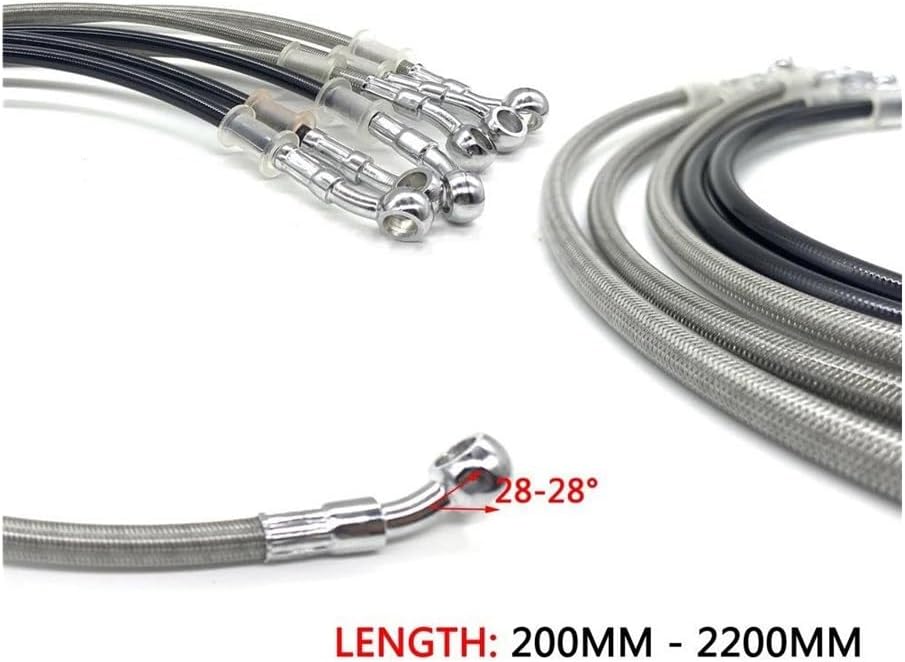 Brake Oil Hose Line Only Silver Braided Cable 10Mm Banjo Pipe For Suzuki Atv Brake Oil Hose 300-1900Mm Motorcycle Hydraulic Brake Hose Line