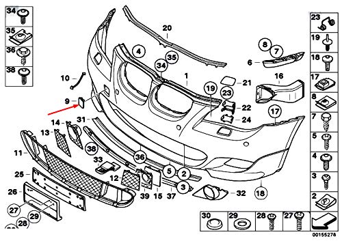 Cache crochet remorquage BMW E60 M GTV 51117897210 - 2