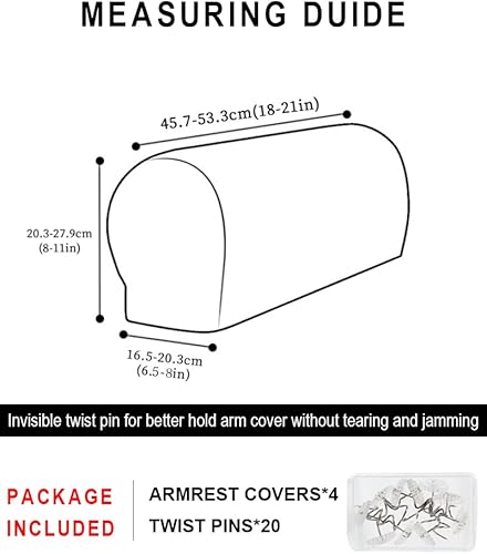 Miniatura 4 de vctops 4 fundas elásticas para reposabrazos de color sólido, antideslizantes, para sillas, sofá, sillón, fundas para sofá reclinable con pasadores
