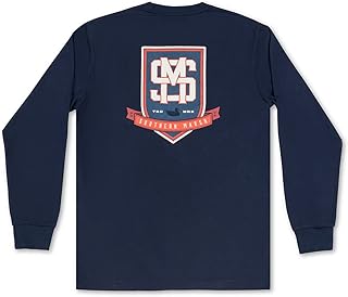 Southern Marsh, Branding Collection Tee - Crest - Long Sleeve, Navy, Medium