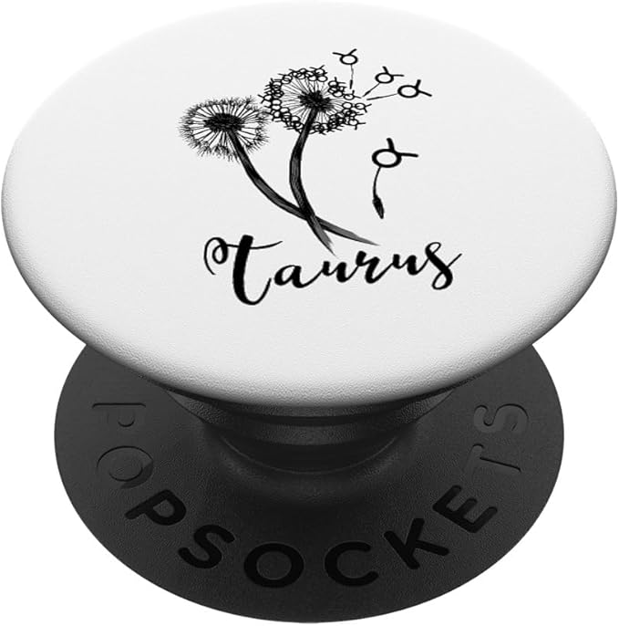 Taurus Dandelion Zodiac Sign Floral Horoscope Women PopSockets Adhesive PopGrip