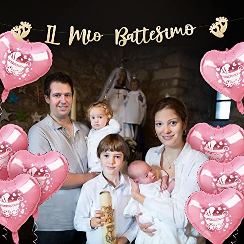 BOFUNX 10pcs Palloncini Battesimo Bambina