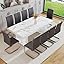 Amazon.com - 9 Piece Dining Table Set, 79" Marble Dining Table Set for ...