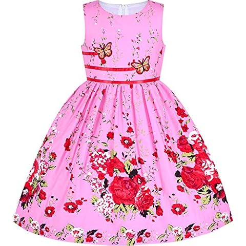 Sunny Fashion Rose Flower Bow Tie Sundress Cover