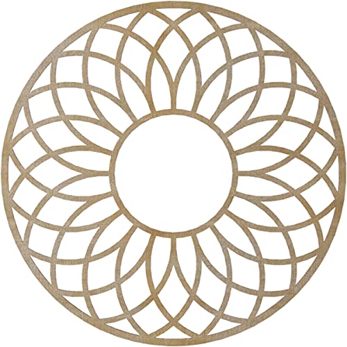 Image of Ekena Millwork 38 inchOD x 13 inchID x 3 /8 inchT Cannes Wood Fretwork Pierced Ceiling Medallion, Birch
