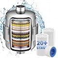 ZGMEH 20 Stage Shower Filter - 99% REMOVAL Heavy Duty High Output Shower Head Filter for Hard Water, Chlorine, Heavy Metals Substance,Improve Skin,Hair and Nails,Chrome