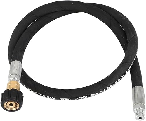 Vista 38 de OCPTY Manguera de lavado a presión de agua caliente 3/8" x 50ft 6000psi 2-Braid R2 Negro