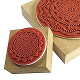 YazyCraft Decorative Wooden Stamps - 2 pcs (Large and Small) - Lace Doilies Cling Stamps