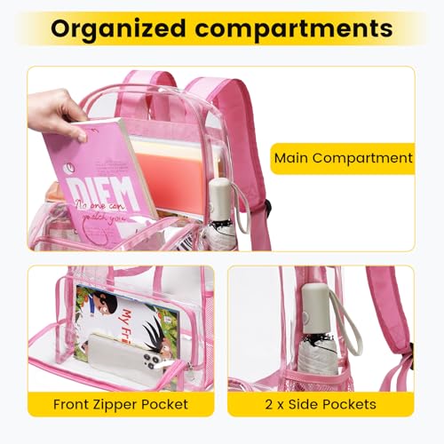 Image of Vorspack Clear Backpack for Girls and Boys, Large Clear Bookbag